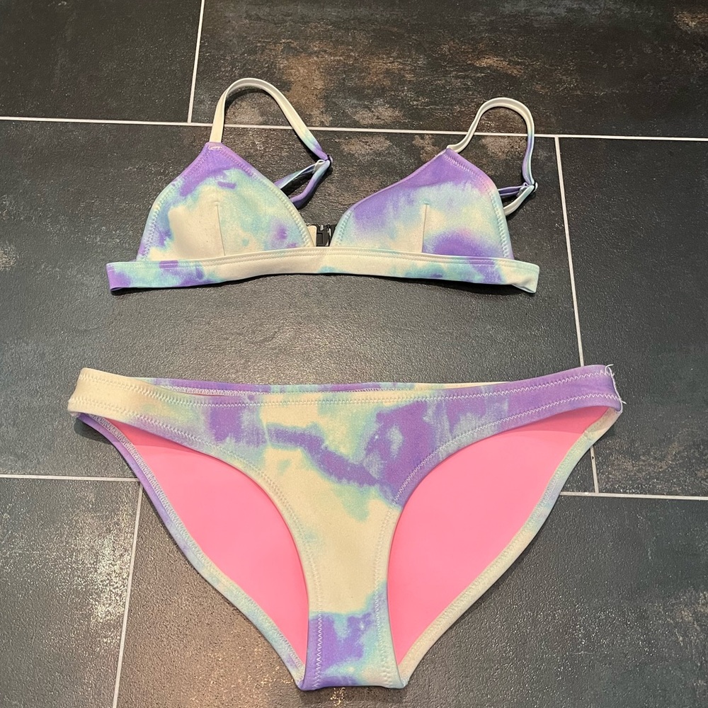Tie dye triangle bikini